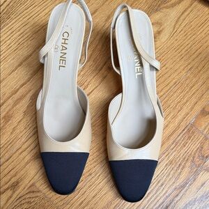 CHANEL Two-Tone Slingback Heels